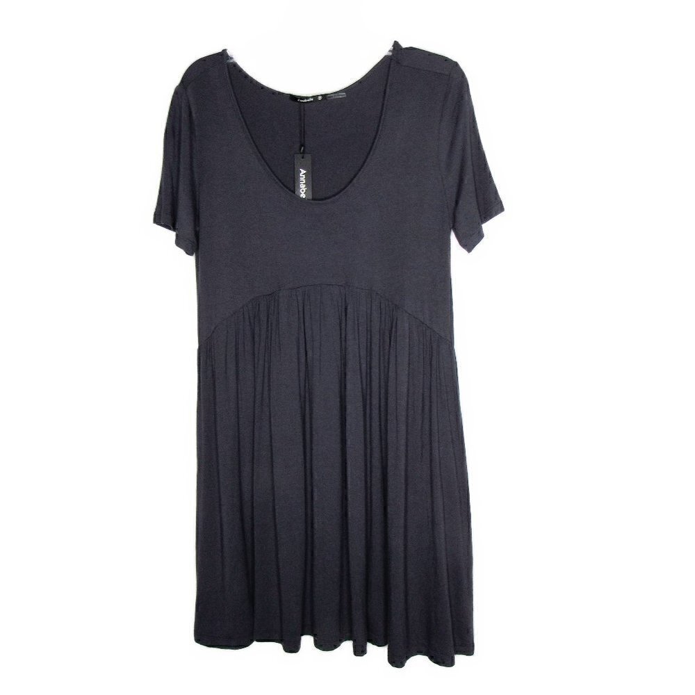 Annabelle - Blue Short Sleeve T-Shirt Dress -- Medium